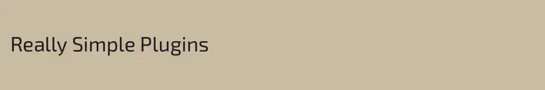 Really Simple Plugins